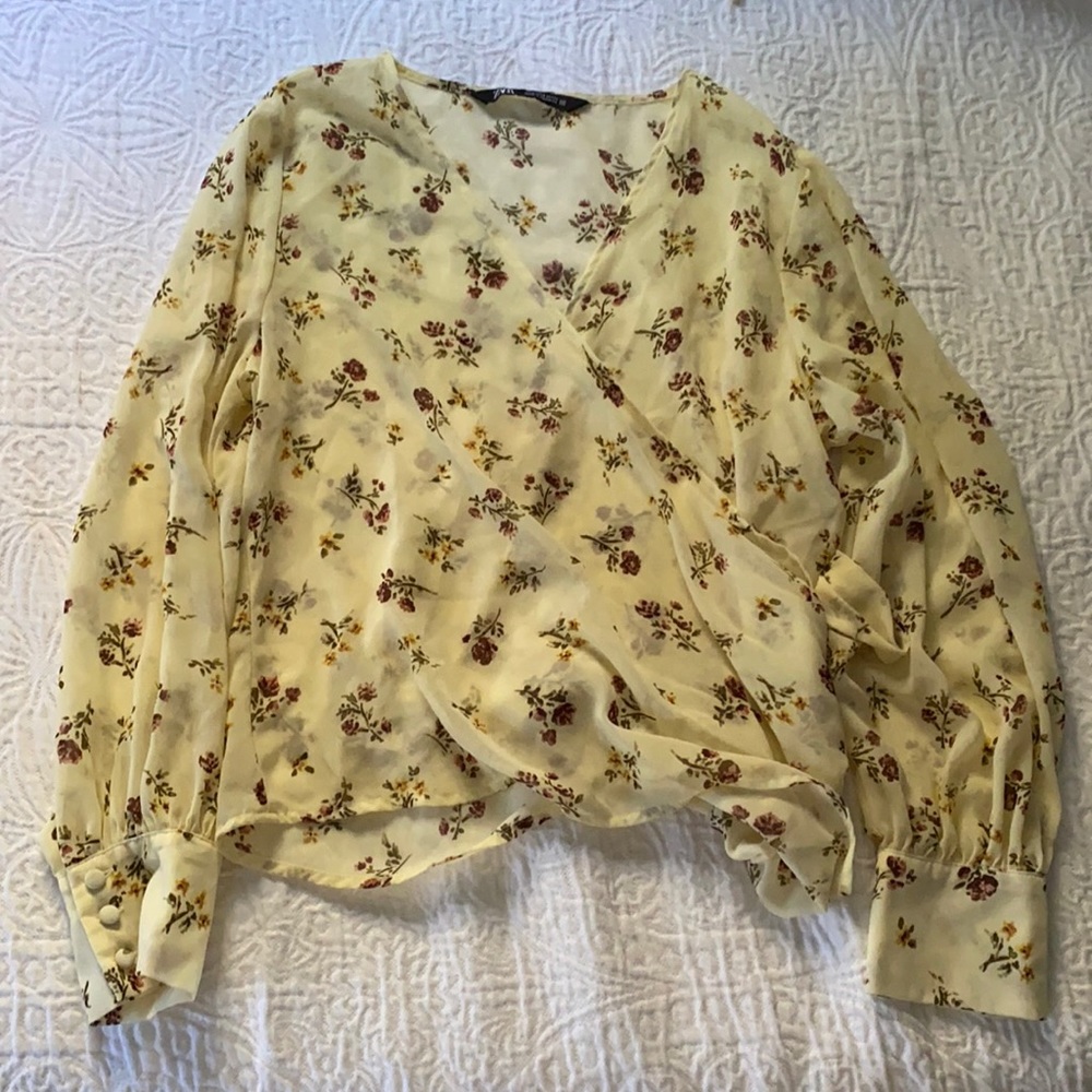 Zara floral blouse